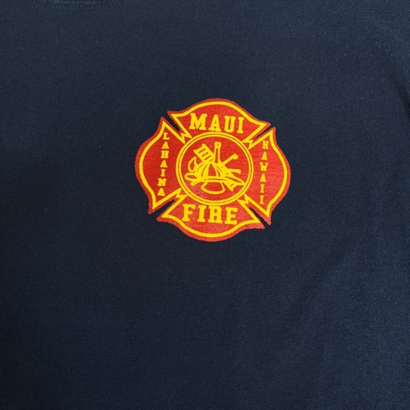 Maui Fire Department Hanes Beefy Tshirt XL Hawaii Graphic Tee Made in Haiti - Picture 3 of 7